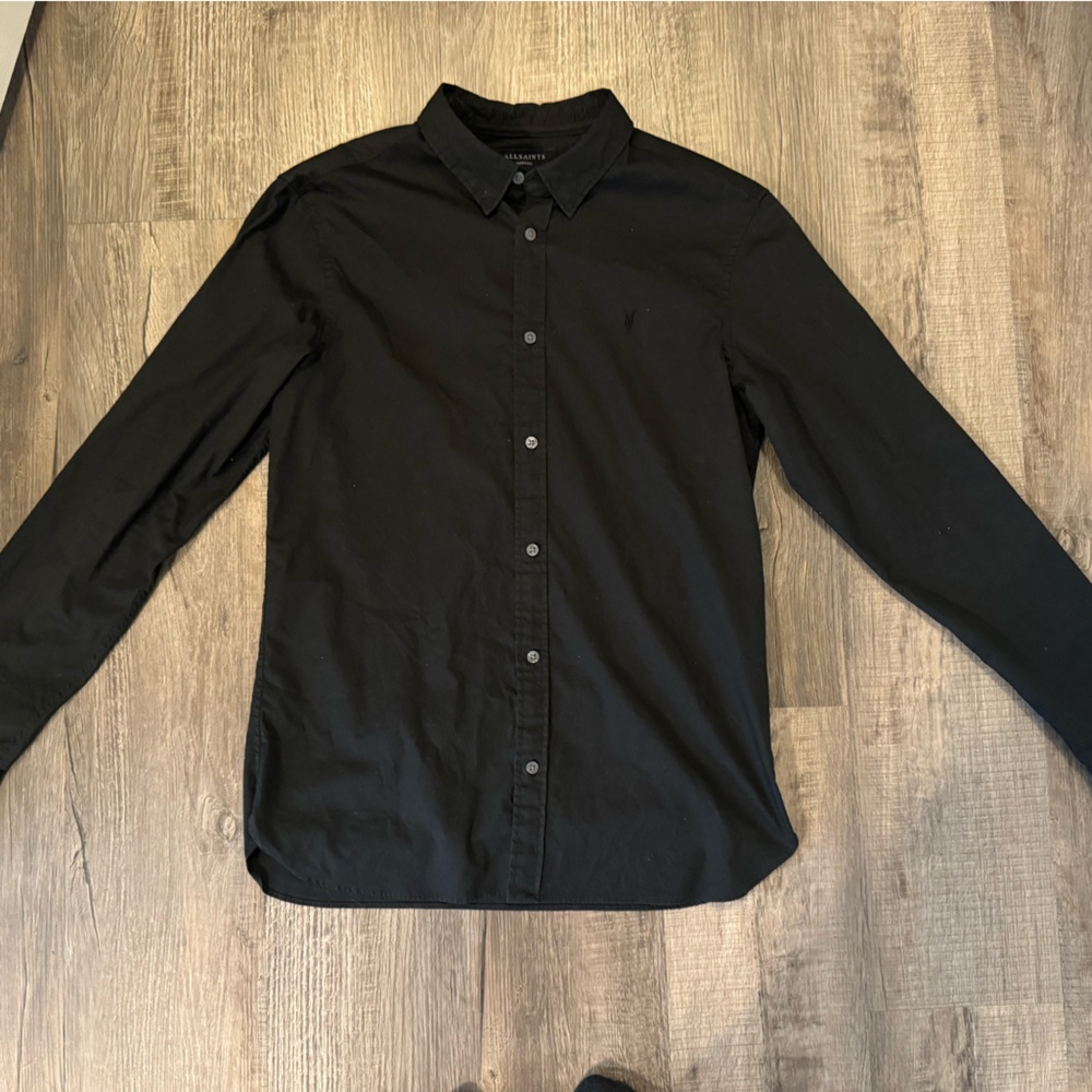 ALL SAINTS HAWTHORNE RAMSKULL STRETCH FIT SHIRT